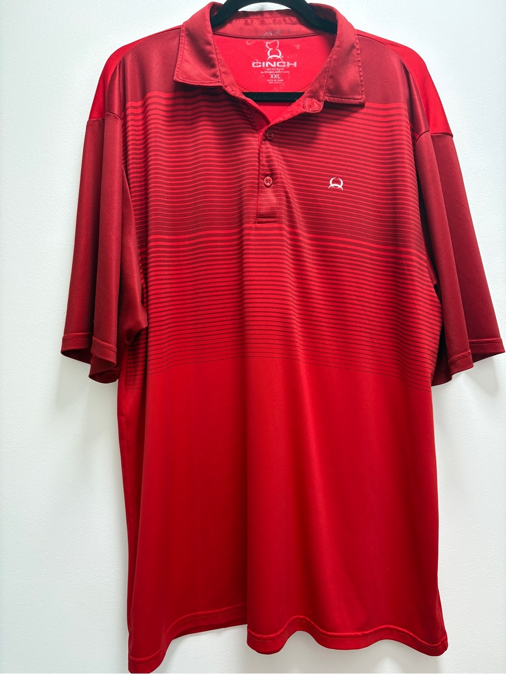 Cinch Men’s Red Striped Polo Shirt